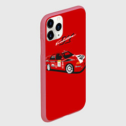 Чехол iPhone 11 Pro матовый Mitsubishi Lancer Evolution VI, цвет: 3D-малиновый — фото 2