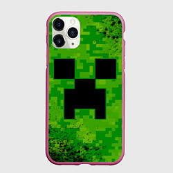 Чехол iPhone 11 Pro матовый MINECRAFT МАЙНКРАФТ, цвет: 3D-малиновый