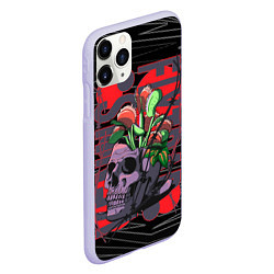Чехол iPhone 11 Pro матовый Венерина мухоловка в черепе, цвет: 3D-светло-сиреневый — фото 2