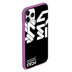 Чехол iPhone 11 Pro матовый КИБЕРПАНК СИМВОЛ, цвет: 3D-фиолетовый — фото 2