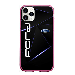 Чехол iPhone 11 Pro матовый FORD, цвет: 3D-малиновый