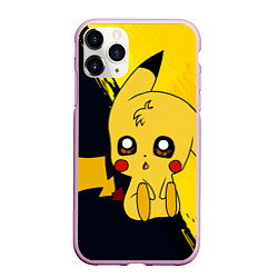 Чехол iPhone 11 Pro матовый ПикачуPikachu, цвет: 3D-розовый