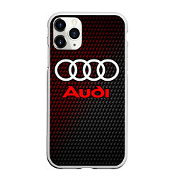 Чехол iPhone 11 Pro матовый AUDI АУДИ, цвет: 3D-белый