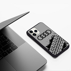 Чехол iPhone 11 Pro матовый AUDI АУДИ, цвет: 3D-черный — фото 2