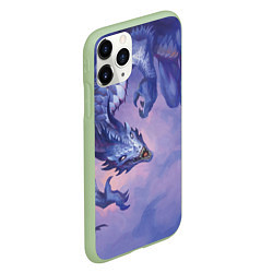 Чехол iPhone 11 Pro матовый Дракон воды, цвет: 3D-салатовый — фото 2
