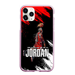 Чехол iPhone 11 Pro матовый MICHAEL JORDAN, цвет: 3D-розовый