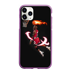 Чехол iPhone 11 Pro матовый MICHAEL JORDAN, цвет: 3D-фиолетовый