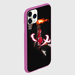 Чехол iPhone 11 Pro матовый MICHAEL JORDAN, цвет: 3D-фиолетовый — фото 2