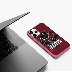 Чехол iPhone 11 Pro матовый MICHAEL JORDAN, цвет: 3D-малиновый — фото 2