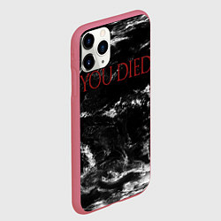 Чехол iPhone 11 Pro матовый YOU DIED, цвет: 3D-малиновый — фото 2