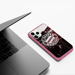 Чехол iPhone 11 Pro матовый FC BAYERN MUNCHEN, цвет: 3D-малиновый — фото 2