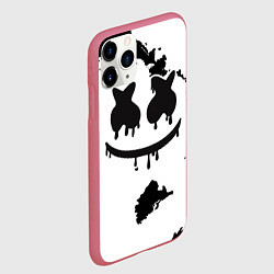 Чехол iPhone 11 Pro матовый Marshmello, цвет: 3D-малиновый — фото 2