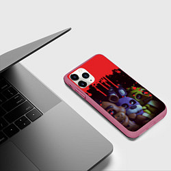 Чехол iPhone 11 Pro матовый Five Nights At Freddys, цвет: 3D-малиновый — фото 2