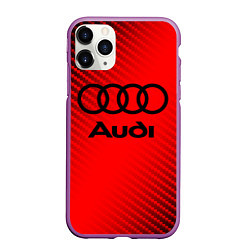 Чехол iPhone 11 Pro матовый AUDI АУДИ, цвет: 3D-фиолетовый
