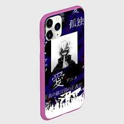 Чехол iPhone 11 Pro матовый Токийский гуль, цвет: 3D-фиолетовый — фото 2