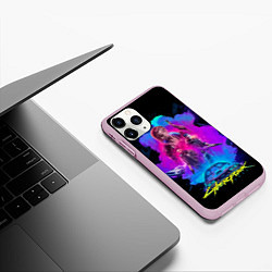 Чехол iPhone 11 Pro матовый Cyberpunk 2077, цвет: 3D-розовый — фото 2