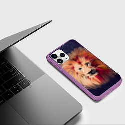 Чехол iPhone 11 Pro матовый Звездный Лев, цвет: 3D-фиолетовый — фото 2