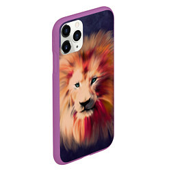 Чехол iPhone 11 Pro матовый Звездный Лев, цвет: 3D-фиолетовый — фото 2
