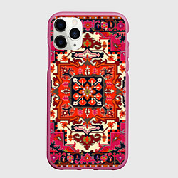 Чехол iPhone 11 Pro матовый Бордовый ковер, цвет: 3D-малиновый