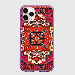 Чехол iPhone 11 Pro матовый Бордовый ковер, цвет: 3D-фиолетовый