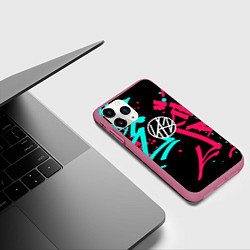 Чехол iPhone 11 Pro матовый Stray Kids, цвет: 3D-малиновый — фото 2