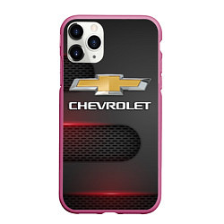 Чехол iPhone 11 Pro матовый CHEVROLET, цвет: 3D-малиновый