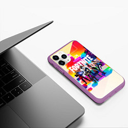 Чехол iPhone 11 Pro матовый FORTNITE, цвет: 3D-фиолетовый — фото 2