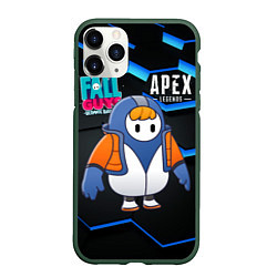 Чехол iPhone 11 Pro матовый Fall Guys Apex Legends, цвет: 3D-темно-зеленый