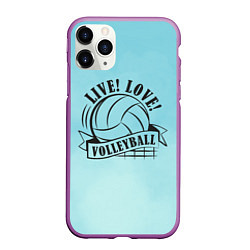 Чехол iPhone 11 Pro матовый LIVE! LOVE! VOLLEYBALL!, цвет: 3D-фиолетовый