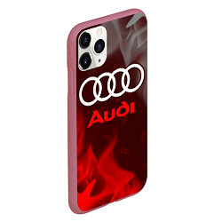 Чехол iPhone 11 Pro матовый AUDI АУДИ, цвет: 3D-малиновый — фото 2