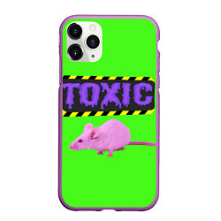 Чехол iPhone 11 Pro матовый Toxic, цвет: 3D-фиолетовый