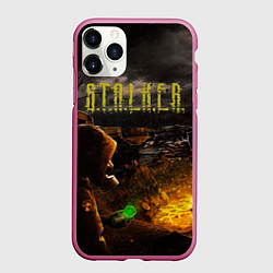 Чехол iPhone 11 Pro матовый Stalker 2, цвет: 3D-малиновый