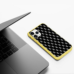 Чехол iPhone 11 Pro матовый Эл паттерн черный, цвет: 3D-желтый — фото 2