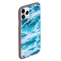 Чехол iPhone 11 Pro матовый Вода волны пена море, цвет: 3D-коричневый — фото 2