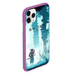 Чехол iPhone 11 Pro матовый Ghost of Tsushima, цвет: 3D-фиолетовый — фото 2