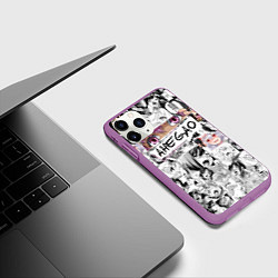 Чехол iPhone 11 Pro матовый Ахегао Ahegao, цвет: 3D-фиолетовый — фото 2