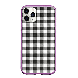 Чехол iPhone 11 Pro матовый Черно-белая клетка, цвет: 3D-фиолетовый