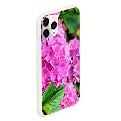 Чехол iPhone 11 Pro матовый Гортензия, цвет: 3D-белый — фото 2