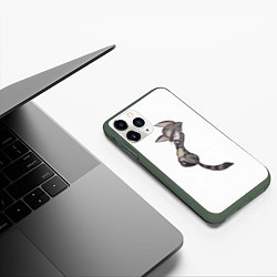 Чехол iPhone 11 Pro матовый Милый котя, цвет: 3D-темно-зеленый — фото 2
