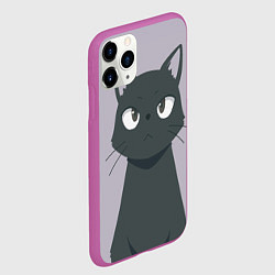 Чехол iPhone 11 Pro матовый Чёрный кот, цвет: 3D-фиолетовый — фото 2