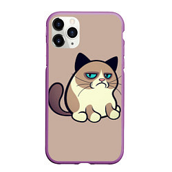 Чехол iPhone 11 Pro матовый Великий Grumpy Cat, цвет: 3D-фиолетовый