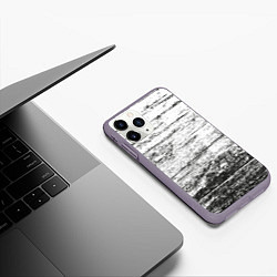 Чехол iPhone 11 Pro матовый Деревянный, цвет: 3D-серый — фото 2