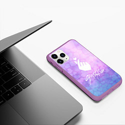 Чехол iPhone 11 Pro матовый Stray Kids, цвет: 3D-фиолетовый — фото 2