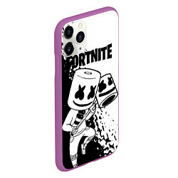 Чехол iPhone 11 Pro матовый FORTNITE MARSHMELLO, цвет: 3D-фиолетовый — фото 2