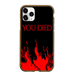 Чехол iPhone 11 Pro матовый YOU DIED, цвет: 3D-коричневый