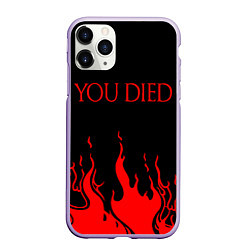 Чехол iPhone 11 Pro матовый YOU DIED, цвет: 3D-светло-сиреневый