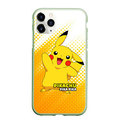 Чехол iPhone 11 Pro матовый Pikachu Pika Pika, цвет: 3D-салатовый