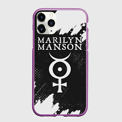 Чехол iPhone 11 Pro матовый MARILYN MANSON М МЭНСОН, цвет: 3D-фиолетовый