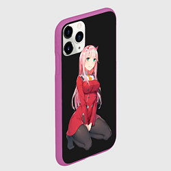 Чехол iPhone 11 Pro матовый ZeroTwo Darling in the Franx, цвет: 3D-фиолетовый — фото 2