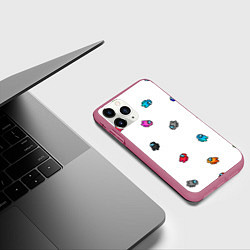 Чехол iPhone 11 Pro матовый Among Us, цвет: 3D-малиновый — фото 2
